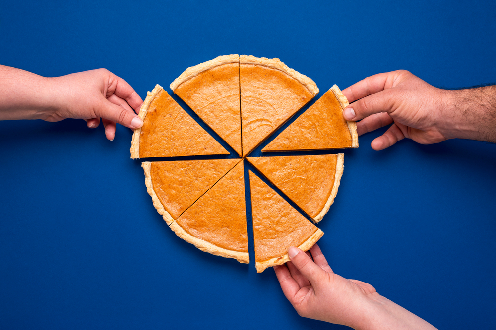 Top,View,With,A,Home Baked,Pumpkin,Pie,Isolated,On,A